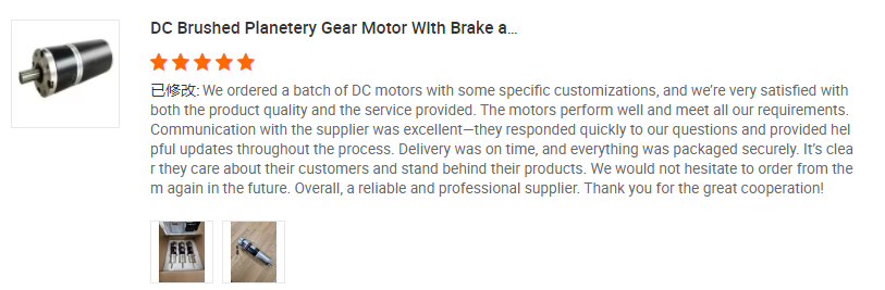 ningbo bgmotor factory:customer high praise